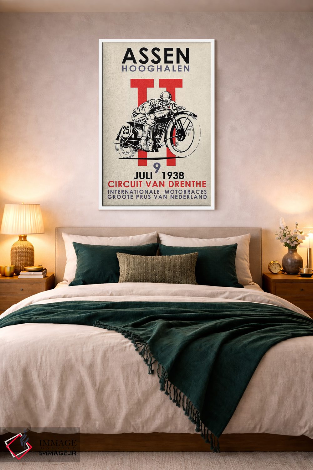 تابلو دکوراتیو مسابقات موتورسواری اسن تی تی ۱۹۳۸ اثر مارک روگان - D3W