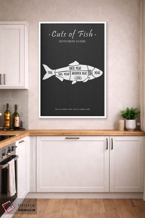 تابلو مینیمال گوشت ماهی قصابی اثر مارک روگان - D3W