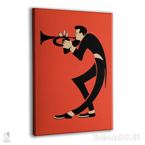 تابلو مینیمال ترومپت اثر مارک روگان - نمای پرسپکتیو محصول