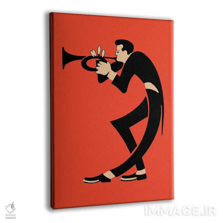 تابلو مینیمال ترومپت اثر مارک روگان - نمای پرسپکتیو محصول