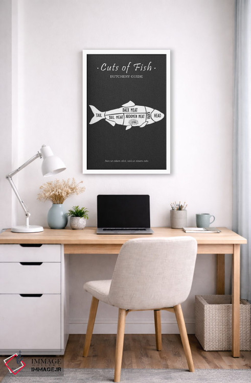 تابلو مینیمال گوشت ماهی قصابی اثر مارک روگان - D4W