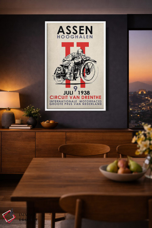 تابلو دکوراتیو مسابقات موتورسواری اسن تی تی ۱۹۳۸ اثر مارک روگان - D4W