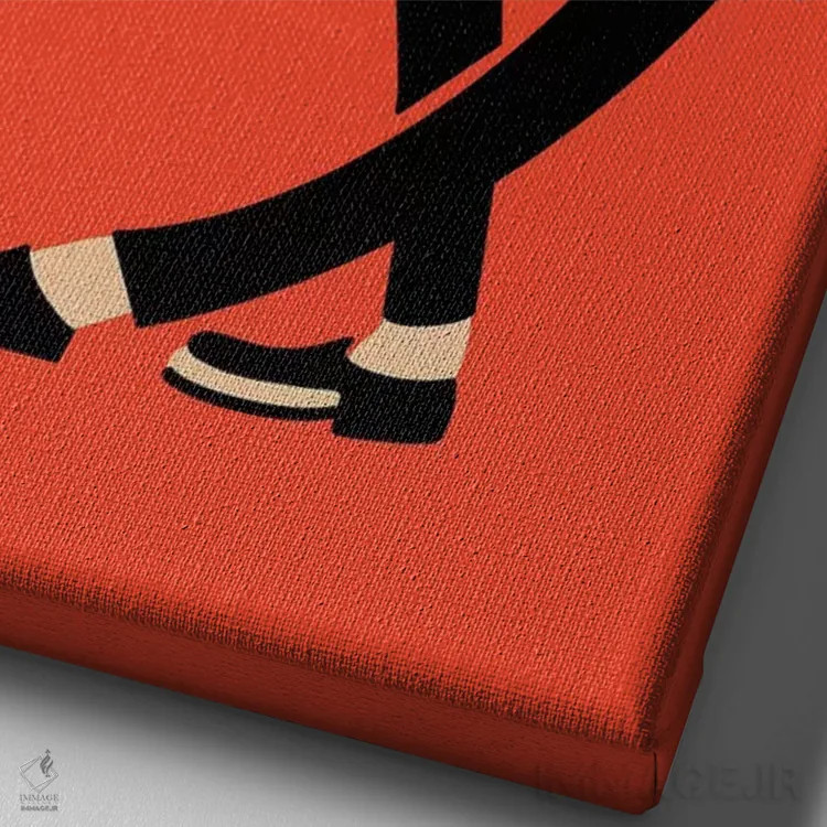 تابلو مینیمال ترومپت اثر مارک روگان - نمای نزدیک بافت بوم