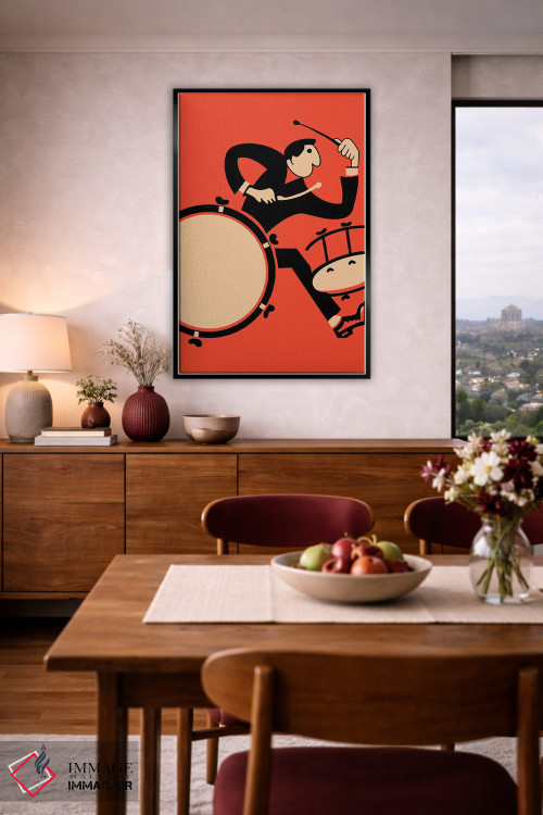 تابلو دکوراتیو نوازنده درام اثر مارک روگان - D6B