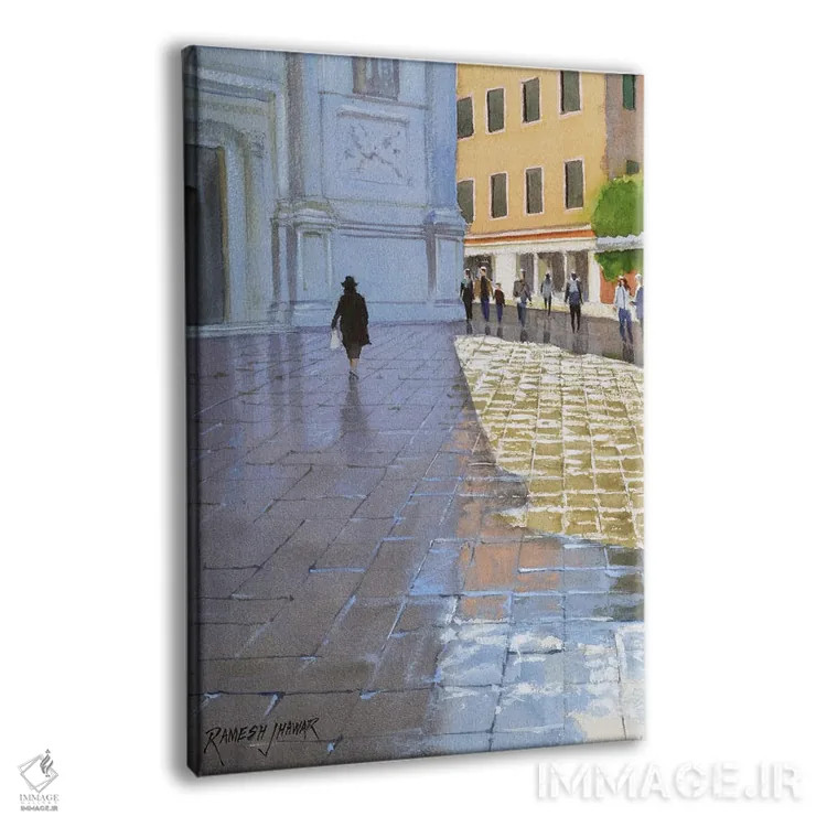 تابلو دکوراتیو Venice,درخشش پس از باران، ونیز اثر رامش جاوهر - نمای پرسپکتیو محصول