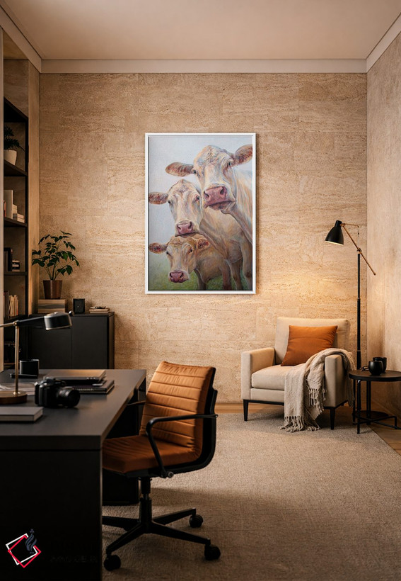 تابلو دکوراتیو سه گاو اثر روت اسلت - D6W