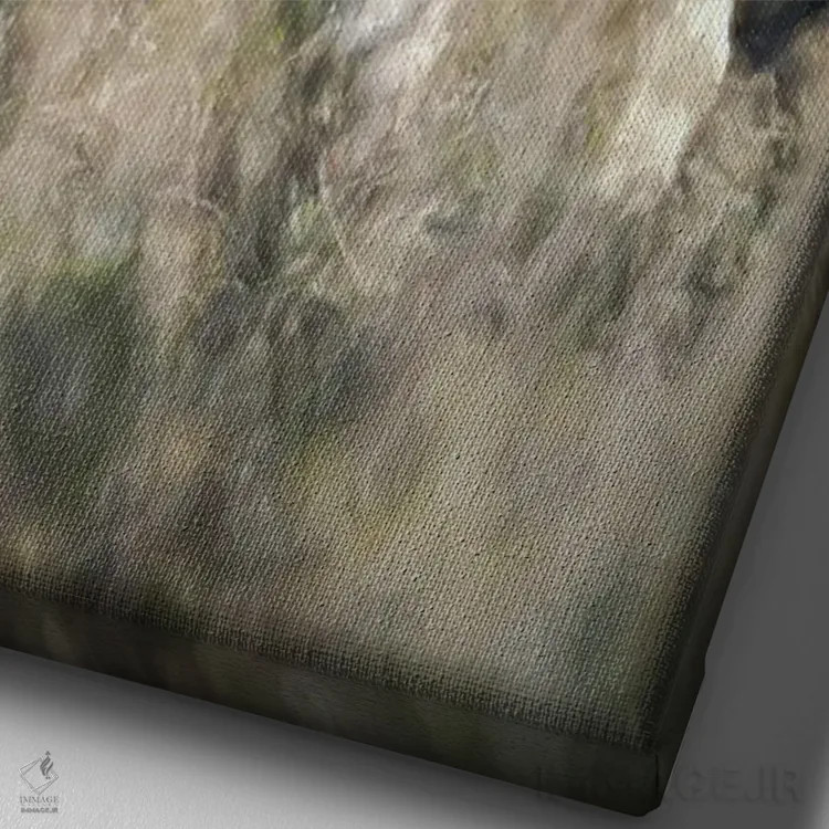 تابلو دکوراتیو دشت بی مو SWB ۲ اثر رندا تامپسون - نمای نزدیک بافت بوم