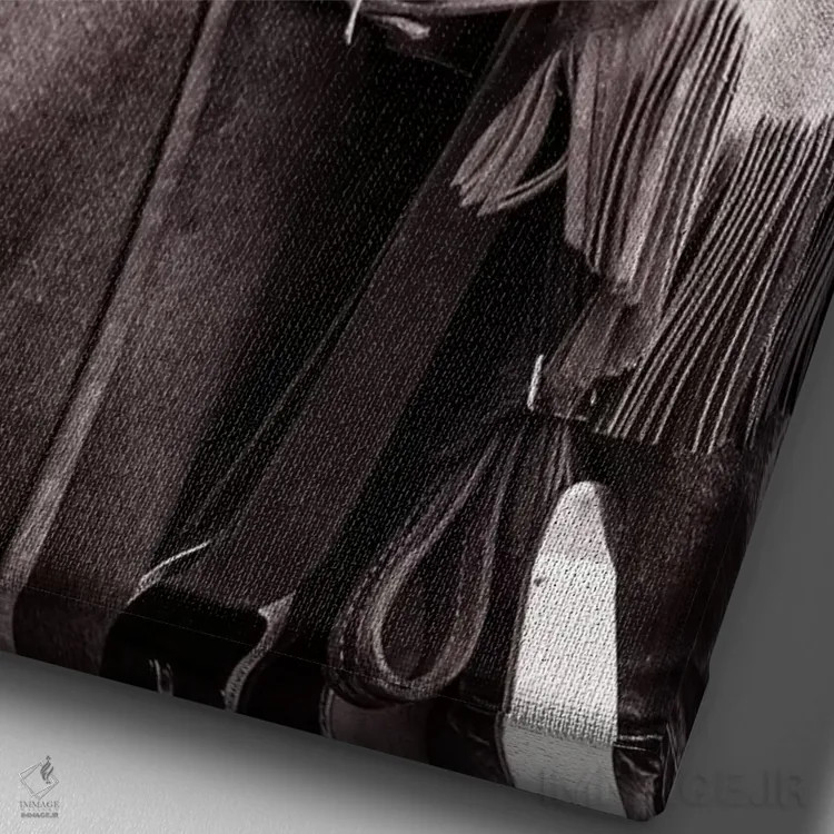 تابلو دکوراتیو یک کاناپه راحت اثر رندا تامپسون - نمای نزدیک بافت بوم