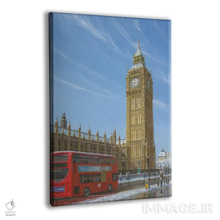 تابلو مدرن صبح زمستانی، بیگ بن، برج الیزابت، لندن اثر ریچارد هارپوم - نمای پرسپکتیو محصول