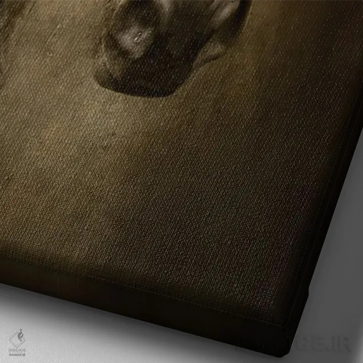 تابلو دکوراتیو اسب سیاه اثر رندا تامپسون - نمای نزدیک بافت بوم