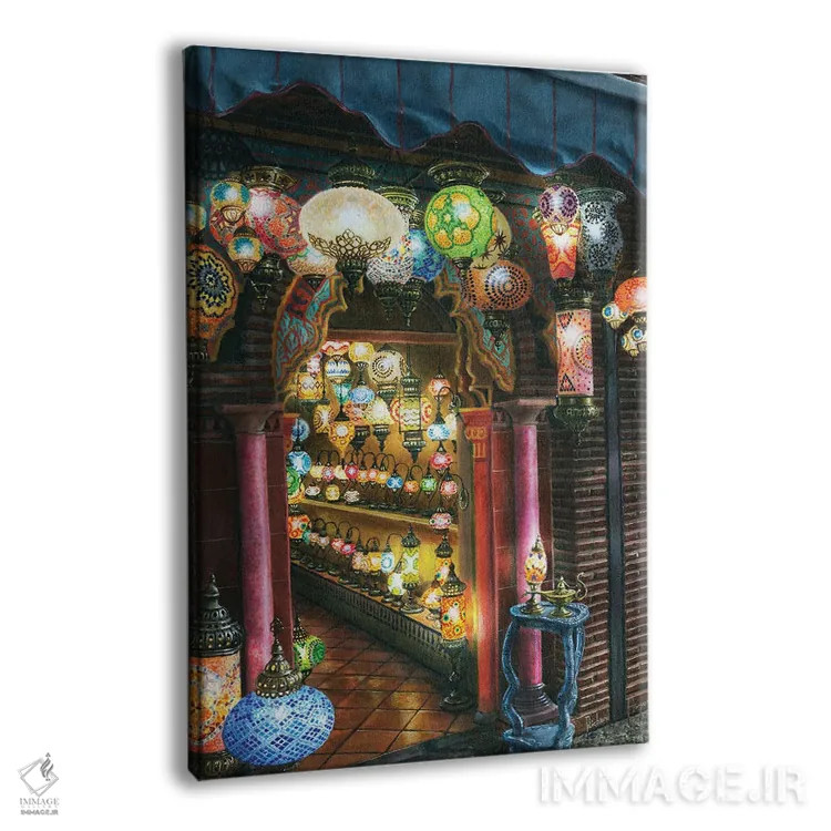 تابلو دکوراتیو چراغ فروشی در شب، آلبایسین، گرانادا، اسپانیا اثر ریچارد هارپوم - نمای پرسپکتیو محصول