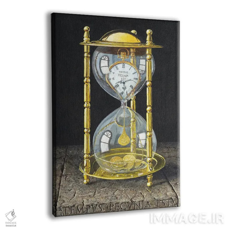 تابلو دکوراتیو زمان پول است اثر ریچارد هارپوم - نمای پرسپکتیو محصول