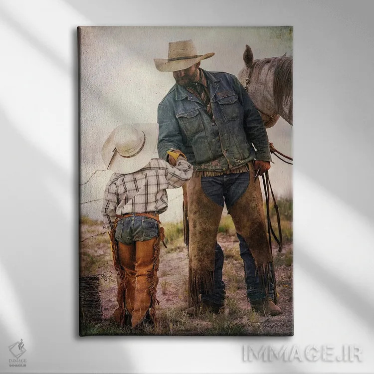 تابلو دکوراتیو کار خوب انجام شده اثر رندا تامپسون - نمای روبهرو روی دیوار