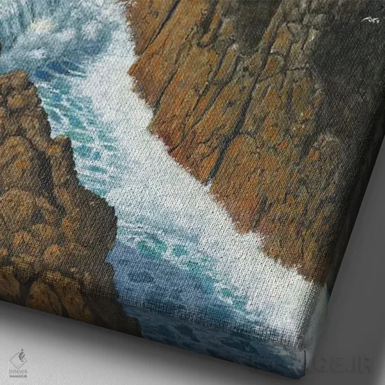 تابلو دکوراتیو امواج اقیانوس اطلس، پونتال، پرتغال اثر ریچارد هارپوم - نمای نزدیک بافت بوم