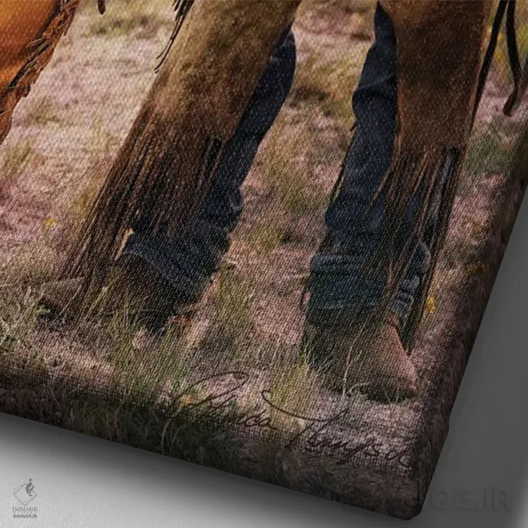 تابلو دکوراتیو کار خوب انجام شده اثر رندا تامپسون - نمای نزدیک بافت بوم