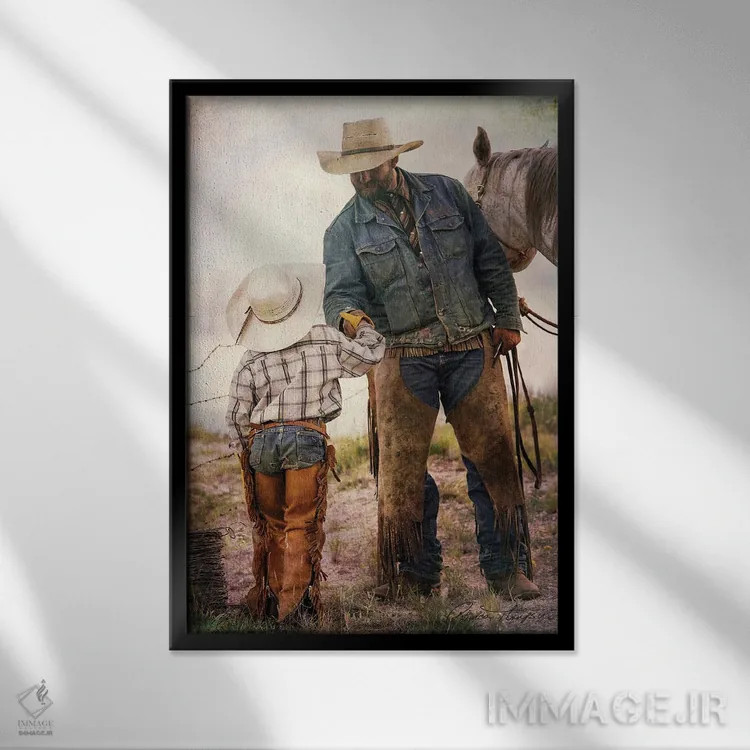 تابلو دکوراتیو کار خوب انجام شده اثر رندا تامپسون - نمای قابدار مشکی