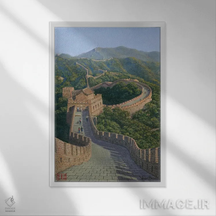 تابلو دکوراتیو دیوار بزرگ چین اثر ریچارد هارپوم - نمای قابدار سفید