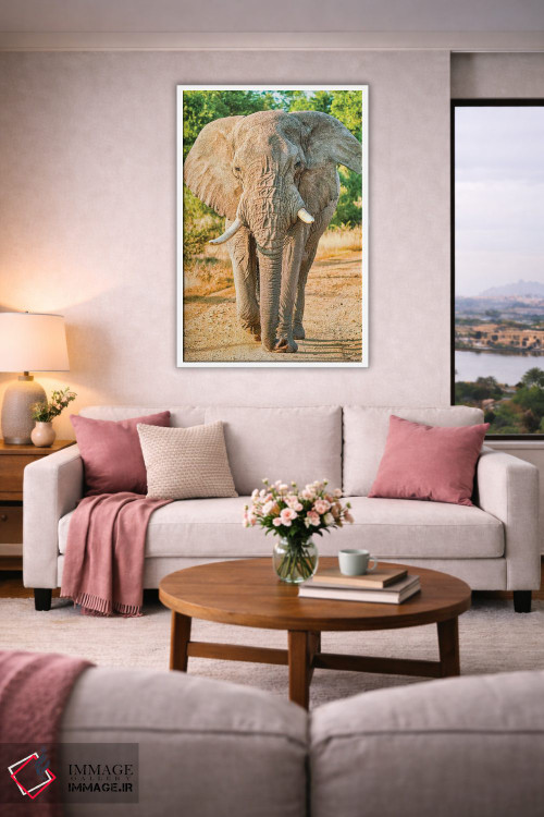 تابلو دکوراتیو فیل آفریقایی؛ پادشاه واقعی اثر رندا تامپسون - D2W