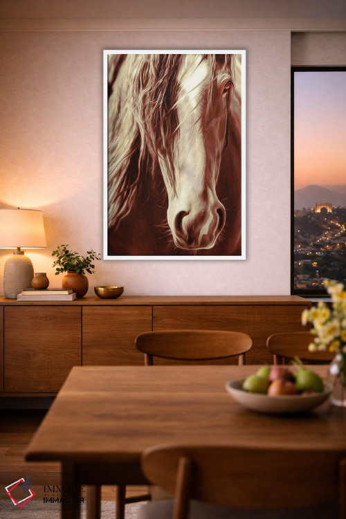 تابلو دکوراتیو اسب رودئو به رنگ سپیا اثر رندا تامپسون - D1W
