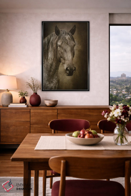 تابلو دکوراتیو اسب سیاه اثر رندا تامپسون - D5B