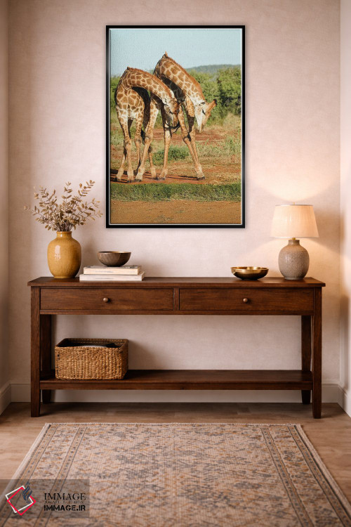 تابلو دکوراتیو زرافه های رقصان آفریقایی اثر رندا تامپسون - D4B