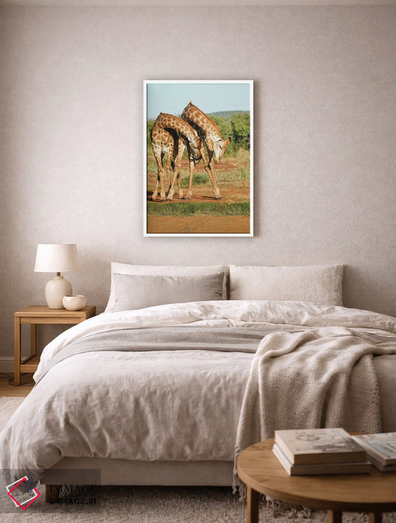 تابلو دکوراتیو زرافه های رقصان آفریقایی اثر رندا تامپسون - D5W