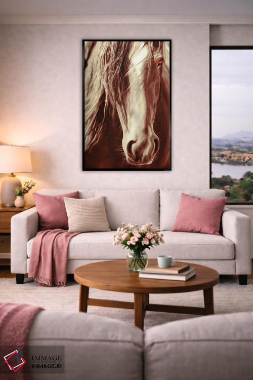 تابلو دکوراتیو اسب رودئو به رنگ سپیا اثر رندا تامپسون - D4B