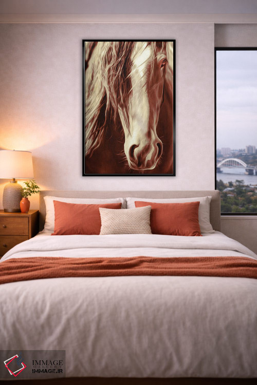 تابلو دکوراتیو اسب رودئو به رنگ سپیا اثر رندا تامپسون - D5B