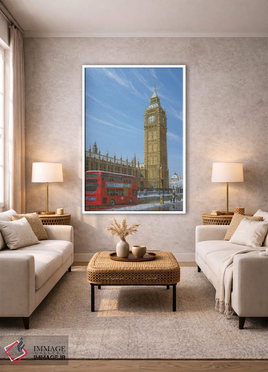 تابلو مدرن صبح زمستانی، بیگ بن، برج الیزابت، لندن اثر ریچارد هارپوم - D1W