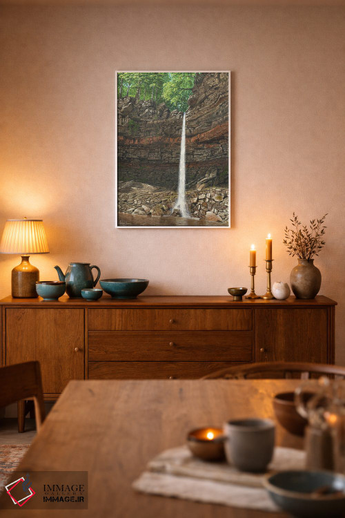 تابلو دکوراتیو آبشار هاردراو، ونسلی دیل، یورکشایر اثر ریچارد هارپوم - D5W