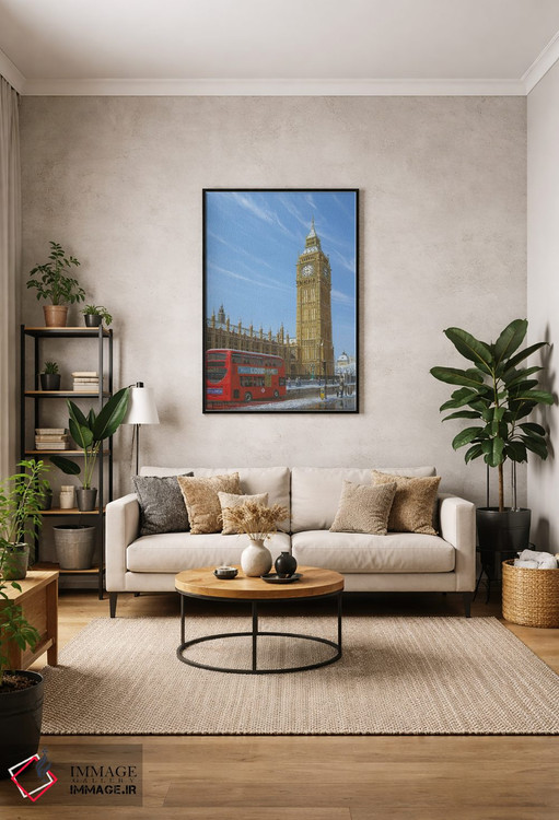 تابلو مدرن صبح زمستانی، بیگ بن، برج الیزابت، لندن اثر ریچارد هارپوم - D2B