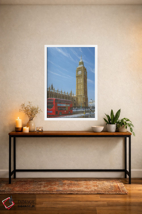 تابلو مدرن صبح زمستانی، بیگ بن، برج الیزابت، لندن اثر ریچارد هارپوم - D4W