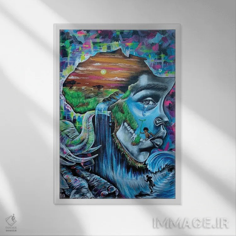 تابلو دکوراتیو تاریخ ما اثر آرتیست ریا - نمای قابدار سفید