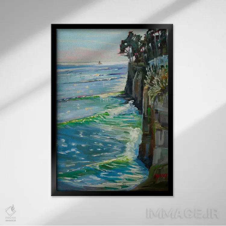 تابلو دکوراتیو Plein Air,در افق اثر ماری مسی - نمای قابدار مشکی