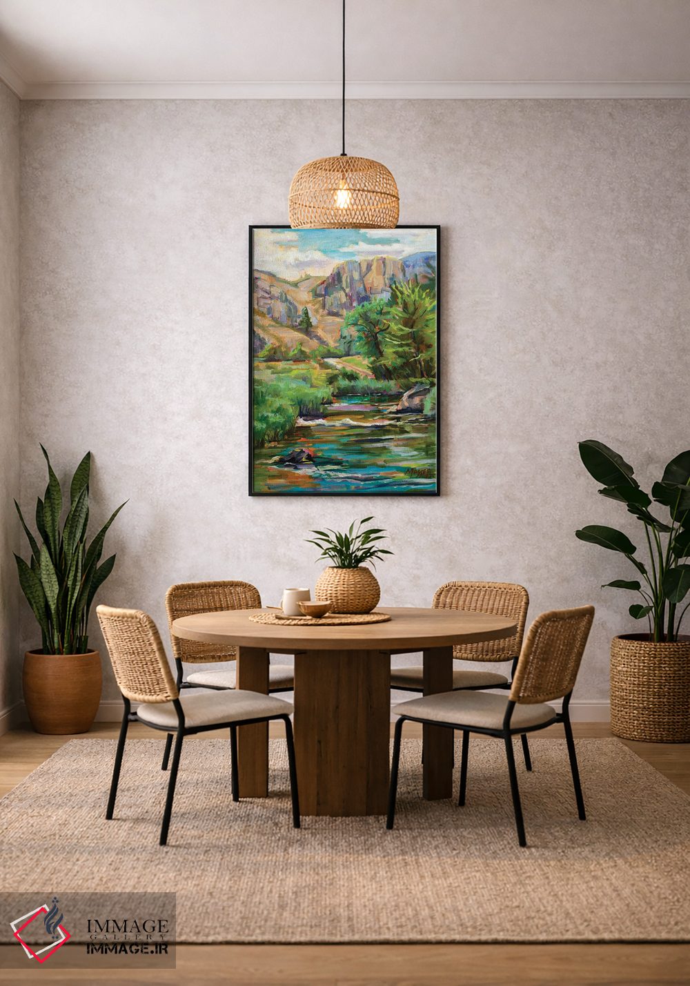 تابلو انتزاعی دره رود پروانه دم چلچله ای اثر ماری مسی - D5B