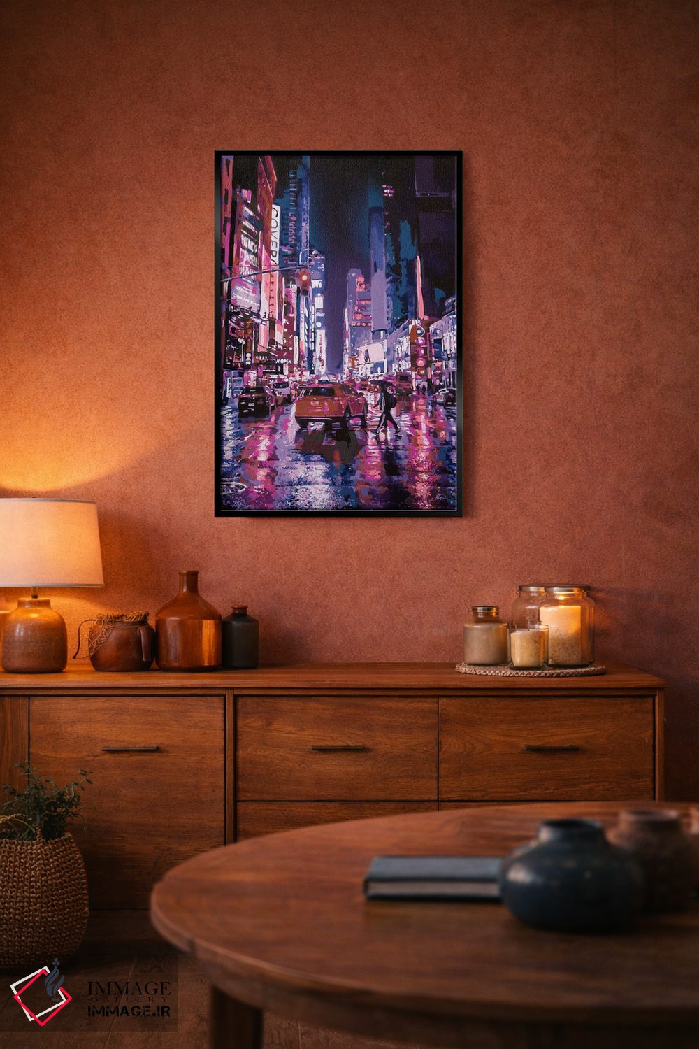 تابلو دکوراتیو نور شهر در شب اثر مارکو باربریو - D5B