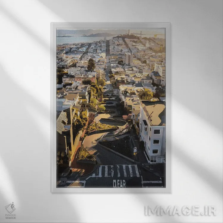 تابلو دکوراتیو خیابان لومبارد اثر مارکو باربریو - نمای قابدار سفید