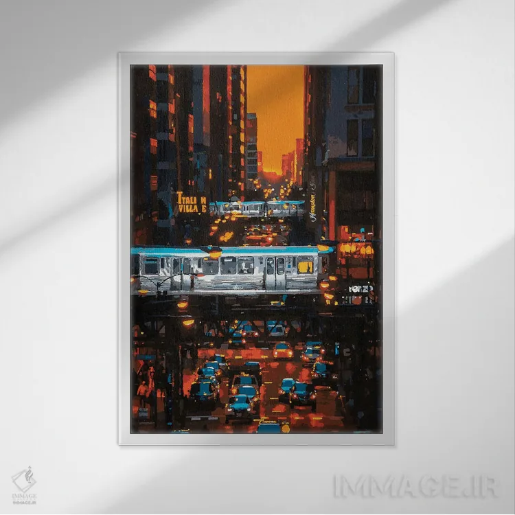 تابلو دکوراتیو تراین هنج اثر مارکو باربریو - نمای قابدار سفید