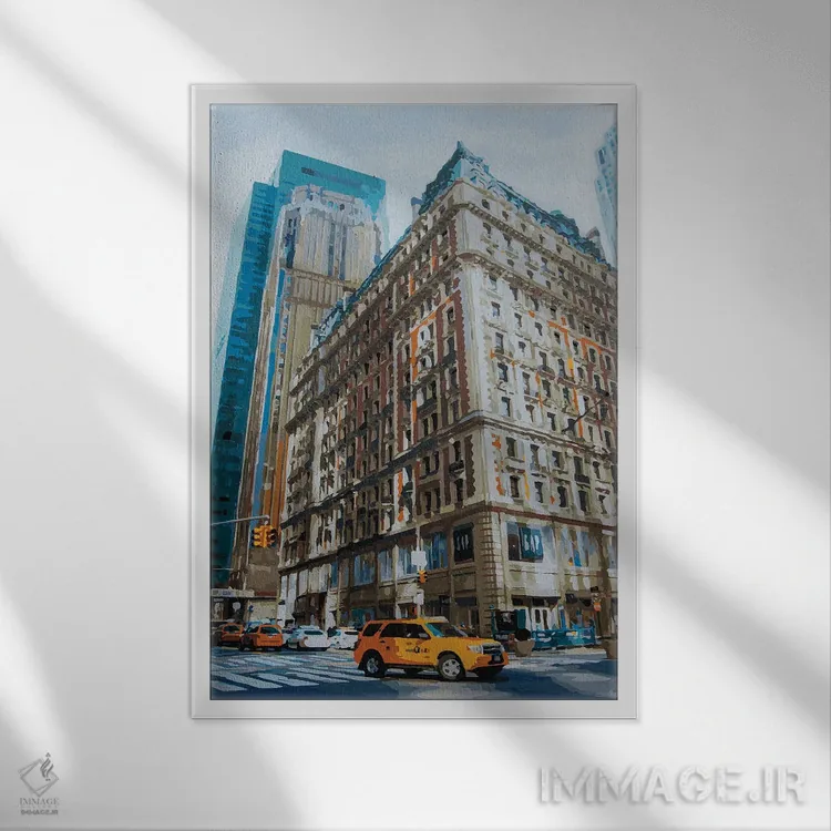 تابلو دکوراتیو شکاف نیویورک اثر مارکو باربریو - نمای قابدار سفید