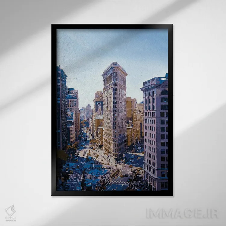 تابلو دکوراتیو ساختمان فلتیرون ۲ اثر مارکو باربریو - نمای قابدار مشکی