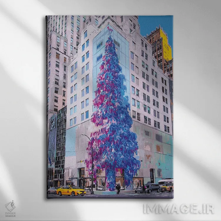تابلو دکوراتیو کریسمس مبارک اثر مارکو باربریو - نمای روبهرو روی دیوار
