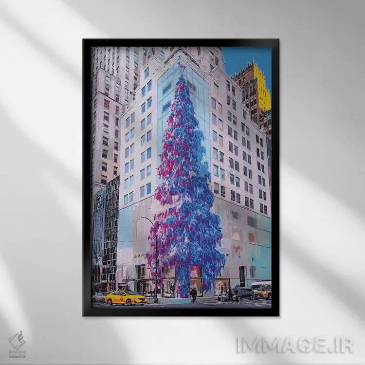 تابلو دکوراتیو کریسمس مبارک اثر مارکو باربریو - نمای قابدار مشکی