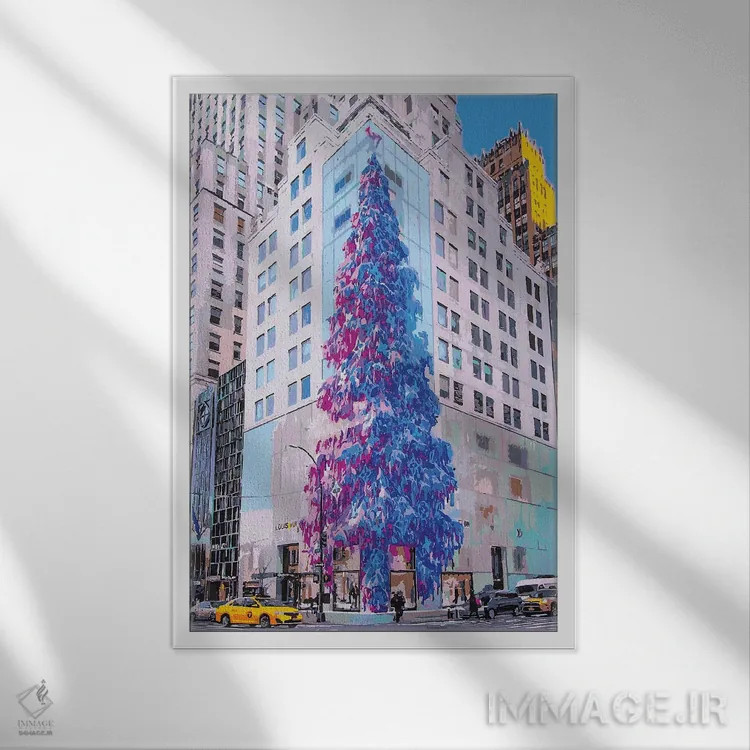 تابلو دکوراتیو کریسمس مبارک اثر مارکو باربریو - نمای قابدار سفید