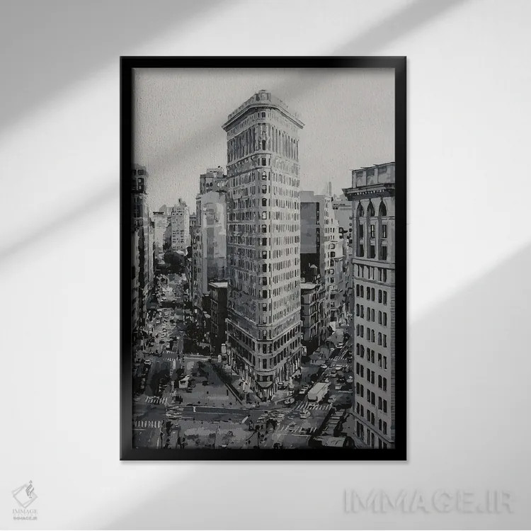 تابلو دکوراتیو ساختمان فلتیرون ۲۰۲۲ اثر مارکو باربریو - نمای قابدار مشکی