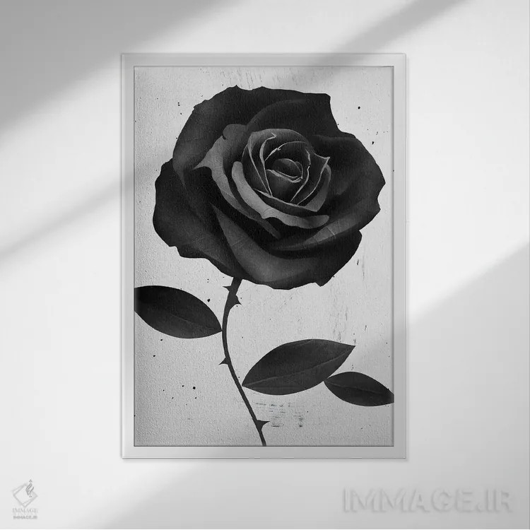 تابلو دکوراتیو رز پارچه ای اثر روبن ایرلند - نمای قابدار سفید
