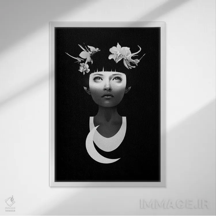 تابلو دکوراتیو گرگ و میش شدید اثر روبن ایرلند - نمای قابدار سفید