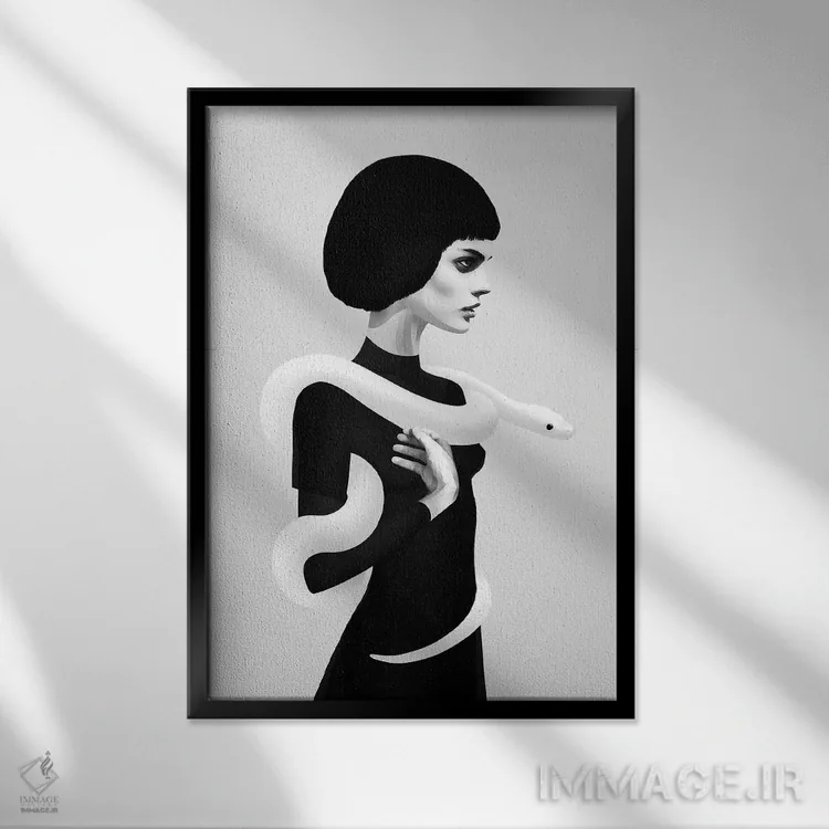 تابلو دکوراتیو فقط کپی پوست اثر روبن ایرلند - نمای قابدار مشکی