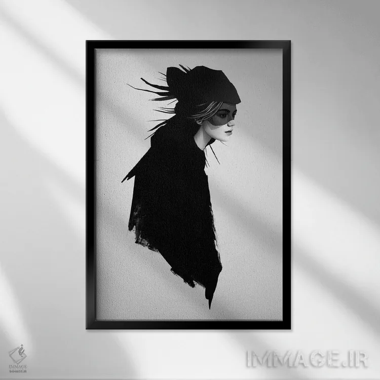 تابلو دکوراتیو جریان شناور اثر روبن ایرلند - نمای قابدار مشکی
