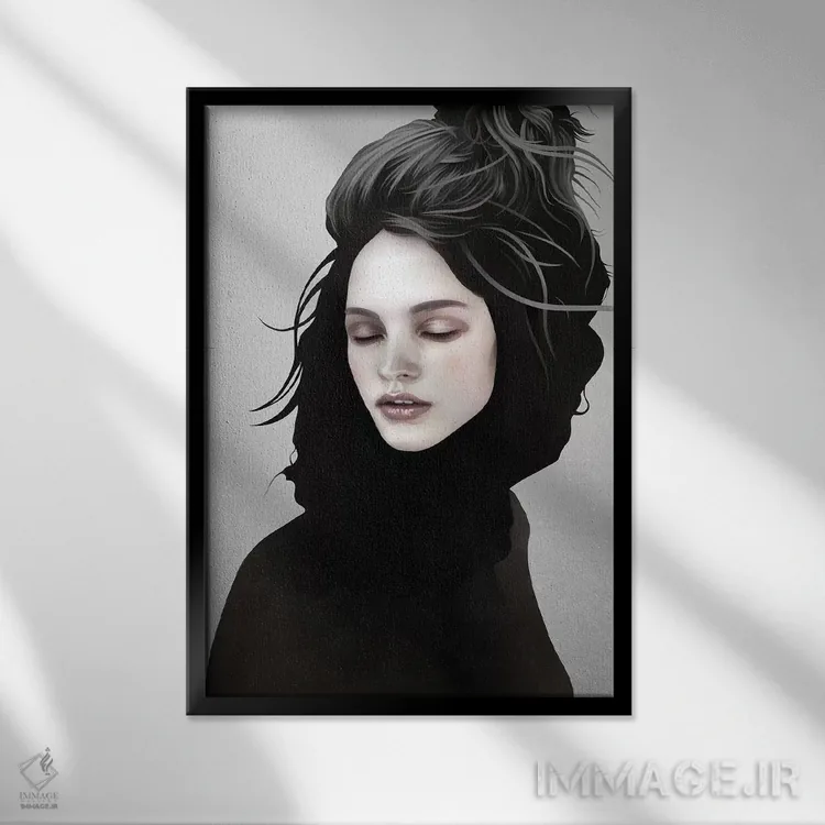 تابلو دکوراتیو دختر جاهای دیگر اثر روبن ایرلند - نمای قابدار مشکی