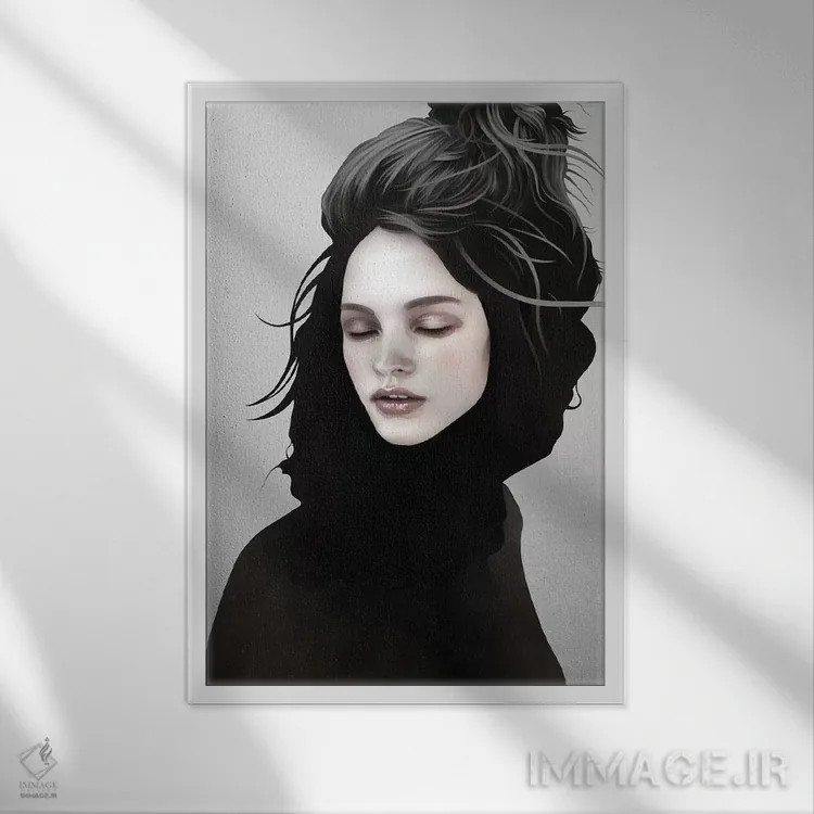 تابلو دکوراتیو دختر جاهای دیگر اثر روبن ایرلند - نمای قابدار سفید